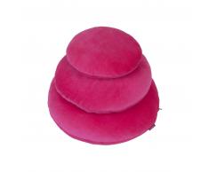 farbenfreunde Kissenhülle rund aus Nicky-Stoff - himbeer - ø60 cm