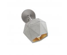 GANTlights T2 Triangular Wall Wandlampe mit Schalter - hellgrauer Beton / Innenbeschichtung Gold - 12x12x10 cm