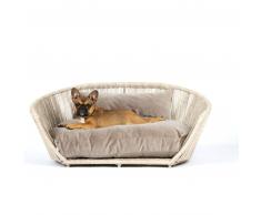 LABONI VOGUE DESIGN LOUNGE-BETT FÜR HUNDE - White Shell / Beige - 110 x 74 x 48 cm