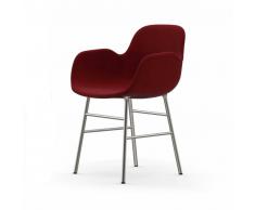 Normann Form Chrome Lehnstuhl Textil-gepolstert breeze fusion - red 4401 - H 80 x B 56 x T 52 cm