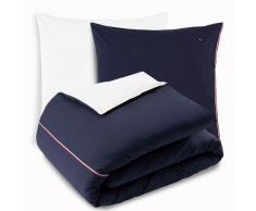 Tommy Hilfiger PLAIN WITH TH RIBBON Bettwäsche-Set aus Perkal - navy - 140x200 / 70x90 cm (AT)