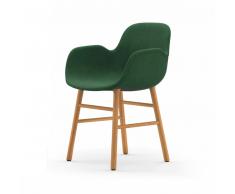 Normann Form Oak Lehnstuhl Textil-gepolstert remix - green - 982 - H 80 x B 56 x T 52 cm