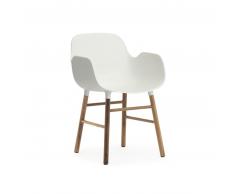 Normann Copenhagen Form Walnut Lehnstuhl mit Armlehnen - white - H 80 x B 56 x T 52 cm