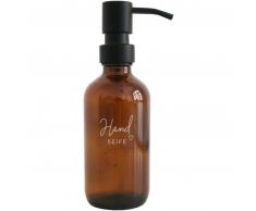 Eulenschnitt Handseife Seifenspender ohne Inhalt - braun - 250 ml - Ø 5,5 cm - Höhe 18 cm
