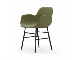 Normann Form Black Lehnstuhl Textil-gepolstert breeze fusion - green - 4803 - H 80 x B 56 x T 52 cm