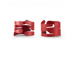 Alessi Barkring Serviettenring - 2er-Set - rot - 2er-Set: Ø 4,5 cm - Höhe: 3 cm