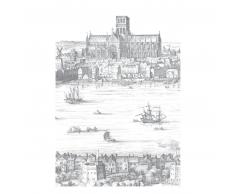 KEK Amsterdam Engraved Landscapes London Fototapete - grau - 194,8 x 280 cm (= 4 Bahnen)