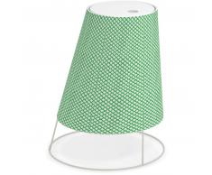 emu CONE LED Bodenlampe wiederaufladbar - weiß-grün (Blech-Optik) - Lampengestell 47x60 cm - Schirm: Ø 47 cm