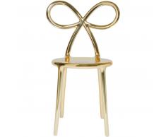 qeeboo Ribbon Chair Metall Finish Stuhl - gold - 45,5 x 49,5 x 83,5 cm