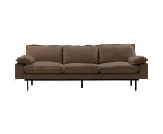 HK living Retro Sofa 3-Sitzer - linen shadow brown - 225x94x83 cm