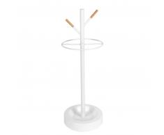 Leitmotiv Fushion Regenschirmständer - white / rubber wood - Ø 25,5 cm - Höhe 74 cm