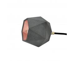 GANTlights T2 Triangular Floor Spot - dunkelgrauer Beton / Innenbeschichtung Kupfer - 12x12x10 cm