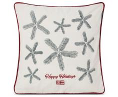 Lexington Spruce Stars Velvet Kissenhülle - white/green/red - 50x50 cm