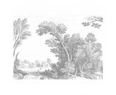 KEK Amsterdam Engraved Landscape V Fototapete - grau - 389,6 x 280 cm (= 8 Bahnen)
