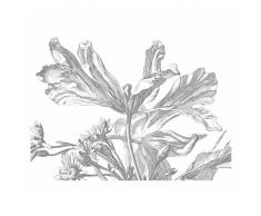 KEK Amsterdam Engraved Flowers III Fototapete - grau - 389,6 x 280 cm (= 8 Bahnen)