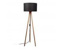 Waldi-Leuchten Stockholm Stehleuchte - schwarz-gold - Ø 44 cm, H 149 cm
