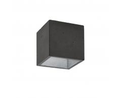 GANTlights B7 Cubic Ceiling Deckenspot - dunkelgrauer Beton / Innenbeschichtung Silber / warmweiß - 10x10x10 cm