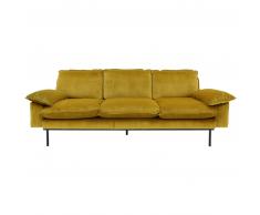 HK living Retro Sofa 3-Sitzer - oker - 225x94x83 cm