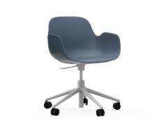 Normann Copenhagen Form White Swivel Bürostuhl mit Rollen - Blue - Höhe 86 cm x Ø 72,5 cm - Sitzhöhe 37-50 cm
