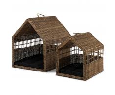 Rivièra Maison House Hundekorb 2er-Set - natürlich - 2er-Set - 48/63x56/79 cm