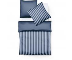 fleuresse Lech Wendebettwäsche-Set aus Flanell - marine - 155x200 / 80x80 cm