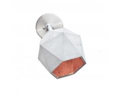 GANTlights T2 Triangular Wall Wandlampe mit Schalter - hellgrauer Beton / Innenbeschichtung Kupfer - 12x12x10 cm