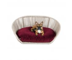 LABONI VOGUE DESIGN LOUNGE-BETT FÜR HUNDE - White Shell / Red - 110 x 74 x 48 cm