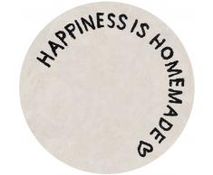 Eulenschnitt Webteppich rund - Happiness - ca. Ø 140 cm