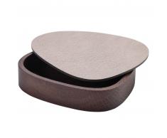 Lind DNA Wood Box&Lid Curve Oak Holzkiste mit Deckel - warm grey - 12,5x14x3 cm
