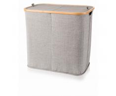 Möve BAMBOO Wäschetruhe mit 2 Körben - grey - 54x33x50 cm
