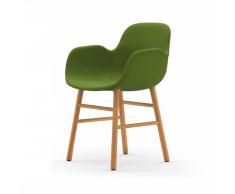 Normann Form Oak Lehnstuhl Textil-gepolstert fame - green - 68035 - H 80 x B 56 x T 52 cm