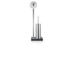 blomus MENOTO Toilettenbutler, 1 Rolle + 1 WC-Bürste - Edelstahl, matt - Höhe 65 cm
