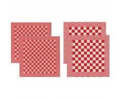 DDDDD Barbeque Kombiset 2 Küchentücher & 2 Geschirrtücher - red - 2 Tücher 60x65 cm + 2 Tücher 50x55 cm