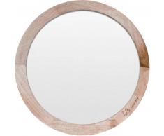 Eulenschnitt Hello New Day Spiegel - natur - Ø ca. 60 cm mit Holzrahmen - Ø ca. 49,5 cm ohne Holzrahmen - Dicke ca. 2 cm