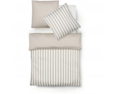 fleuresse Lech Wendebettwäsche-Set aus Flanell - mandel - 155x200 / 80x80 cm