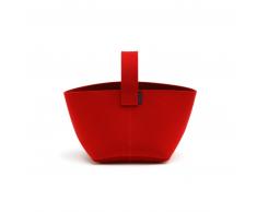 HEY-SIGN KAMINHOLZ-KORB aus Naturfilz - rot - 36x36x34 cm