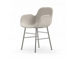Normann Form Chrome Lehnstuhl Leder-gepolstert tango - white - H 80 x B 56 x T 52 cm