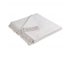 Biederlack Cover Cotton uni Sofaläufer mit Fransen - silbergrau - 50x200 cm