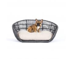 LABONI PRADO DESIGN LOUNGE-BETT FÜR HUNDE - Grey / Beige - 110 x 74 x 48 cm