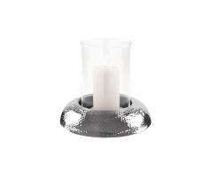 Fink ALDO Windlicht mit Glas - silberfarben - Ø 27,5 cm - Höhe 24 cm