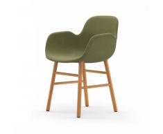 Normann Form Oak Lehnstuhl Textil-gepolstert breeze fusion - green - 4803 - H 80 x B 56 x T 52 cm