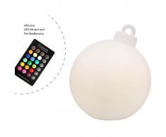 8 seasons Shining Christmas Ball LED Leuchte Indoor & Outdoor - weiß - Ø 33 cm - Höhe 37 cm