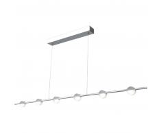 Sompex Mary LED Pendelleuchte 6-flammig rund - Metall verchromt - Höhe 150 cm - Länge 100 cm
