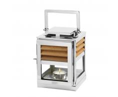 Fink GENUA Laterne flach - silberfarben - 18x18 cm - H 25 cm