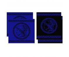 DDDDD Minerva Kombiset 2 Küchentücher & 2 Geschirrtücher - blue - 2 Tücher 60x65 cm - 2 Tücher 50x55 cm
