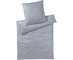 elegante Sister Stripe Bettwäsche-Set aus Mako-Jersey - blau - 155x220 / 80x80 cm