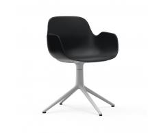 Normann Copenhagen Form Armchair White Swivel Bürostuhl - Black - Höhe 80 cm x Ø 70,5 cm - Sitzhöhe 44 cm