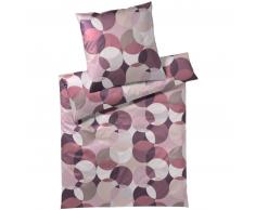 elegante Patch Bettwäsche-Set aus Mako-Satin - bordeaux - 200x220 / 2x40x80 cm