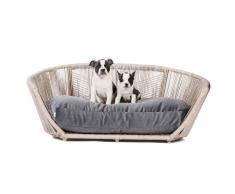 LABONI VOGUE DESIGN LOUNGE-BETT FÜR HUNDE - White Shell /Light Grey - 110 x 74 x 48 cm