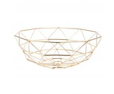 Present Time Diamond Cut Korb - goldfarben - Ø 35 cm - Höhe 13 cm